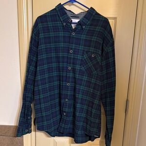 Weatherproof Navy and Green Plaid Shirt